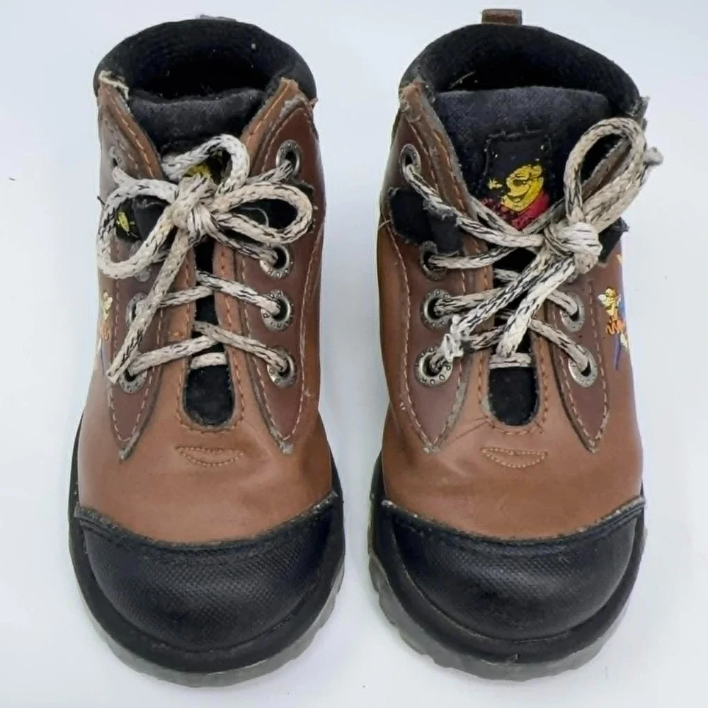 Disney Winnie The Pooh Toddler Hiking Boots Size 6 Brown Trail Shoes Tigger Y2K